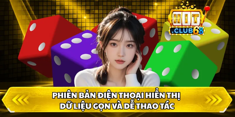 Phiên bản điện thoại hiển thị dữ liệu gọn và dễ thao tác